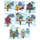 Bluebirds and Birdhouses Applique Machine Embroidery Designs by JuJu 