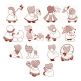 Simply Sunbonnets Redwork 5x7 Machine Embroidery Designs by JuJu