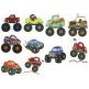 Monster Trucks Applique Machine Embroidery Designs by JuJu 