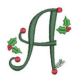 Curly Christmas Alphabet Machine Embroidery Designs by JuJu