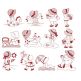Summer Fun Sunbonnets Redwork Machine Embroidery Designs by JuJu