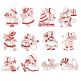 A Very Merry Sunbonnet Christmas Redwork Machine Embroidery Designs by JuJu