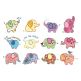 Roly Poly Elephants Applique Machine Embroidery Designs by JuJu 