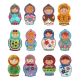 Cute Russian Dolls Applique Machine Embroidery Designs by JuJu 