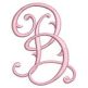Flourish Fancy Monogram Alphabet Machine Embroidery Designs by JuJu