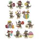 Easter Sock Monkeys Filled Machine Embroidery Designs by JuJu