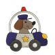Cute Animals in Cars Filled Version Machine Embroidery Designs by JuJu