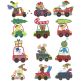 Christmas on Wheels Applique Machine Embroidery Designs by JuJu 