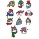 Cute Snowmen Faces Filled Machine Embroidery Designs by JuJu