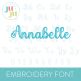         Annabelle Embroidery Font Designs by JuJu                         
                            