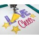 Love Cheer With Stars Applique | Machine Embroidery Designs by JuJu