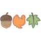Acorn Turkey Leaf Trio Applique | Machine Embroidery Designs by JuJu
