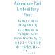 Adventure Park Embroidery Font | Machine Embroidery Designs by JuJu