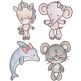 All The Critters Sketch 6 Machine Embroidery Designs by JuJu
