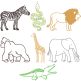 Animal Silhouettes Digital Machine Embroidery Designs by JuJu