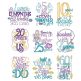 Anniversary Word Art Machine Embroidery Designs by JuJu
