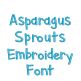 Asparagus Embroidery Font | Machine Embroidery Designs by JuJu