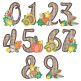 Autumn Applique Numbers Machine Embroidery Designs by JuJu 
