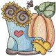 Autumn Boot Pumpkin Embroidery Design | Designs by JuJu
