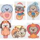 Autumn Dogs Digital Machine Embroidery Designs by JuJu
