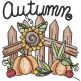 Autumn Fence Sketch | Machine Embroidery Designs by JuJu	
                            