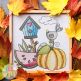 Autumn Pumpkin Birdhouse Embroidery Design | Designs by JuJu