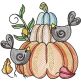 Autumn Pumpkins Crow Sketch | Machine Embroidery Designs by JuJu	