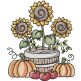 Autumn Sunflowers Embroidery Design | Designs by JuJu