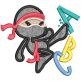 Back To School Ninjas | Machine Embroidery Designs by JuJu