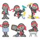 Back To School Ninjas | Machine Embroidery Designs by JuJu