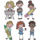 Back To School Stix People | Machine Embroidery Designs by JuJu