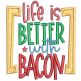 Bacon Word Art Machine Embroidery Designs by JuJu