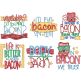 Bacon Word Art Machine Embroidery Designs by JuJu
