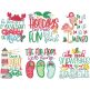Beach Christmas Word Art Digital Embroidery Designs by JuJu
