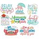 Beach Word Art 3 Machine Embroidery Designs By JuJu

