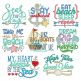 Beach Word Art 5 / Machine Embroidery Designs by JuJu

