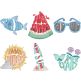 Beach Words Word Art | Machine Embroidery Designs by JuJu
