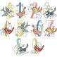 Beautiful Birds Numbers | Machine Embroidery Designs by JuJu