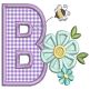 Bee Blossom Applique Alphabet | Machine Embroidery Designs by JuJu