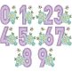 Bee Blossom Applique Numbers | Machine Embroidery Designs by JuJu