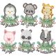 Be Kind Critters Applique 5 Machine Embroidery Designs by JuJu 
