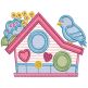 Birdhouses Applique Digital Embroidery Machine Designs by JuJu