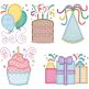 Birthday Celebration Applique | Machine Embroidery Designs by JuJu