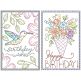 Birthday Greeting Cards 1 | Machine Embroidery Designs by JuJu