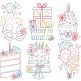 Birthday Party | Machine Embroidery Designs by JuJu