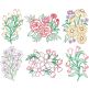 Blooming Flowers 2 Digital Embroidery Designs by JuJu