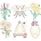 Botanical Bees Digital Machine Embroidery Designs by JuJu