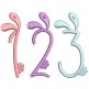 Bunny Tails Numbers Digital Embroidery Machine Designs by JuJu