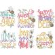 Busy Bees Word Art 2 | Machine Embroidery Designs by JuJu