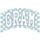 Checkered Gram | Machine Embroidery Designs by JuJu